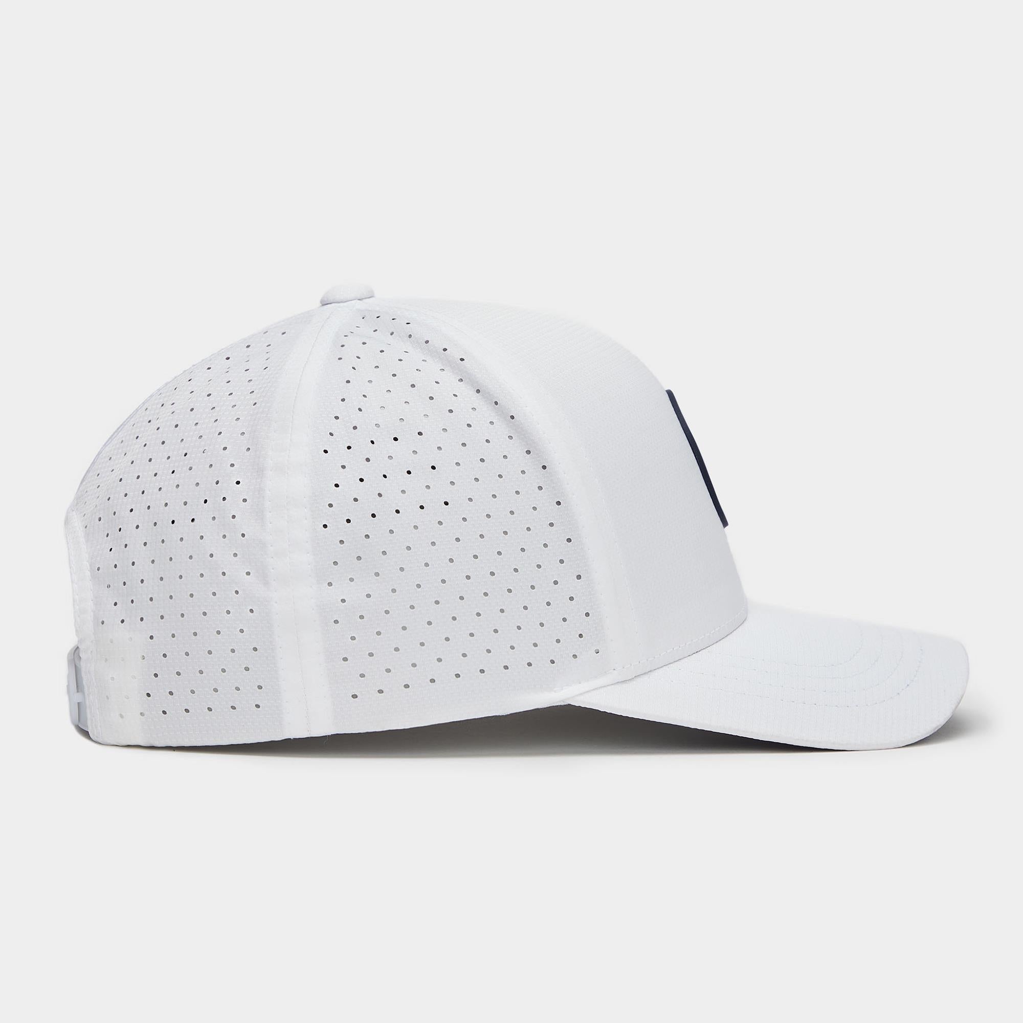 G/FORE Perforated Tipped Brim Circle G's Patch Mens Snapback Cap Snow/Twilight